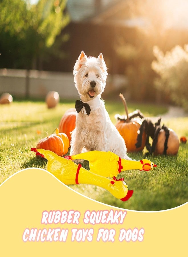 Plukeen 3 Pack Large Squeeze Screaming Rubber Chicken 16 Inch Yellow Squawking Chicken Rubber Squeaky Chicken Toy for Kids Adults Dogs Pets Prank Novelty Toy - Image 2